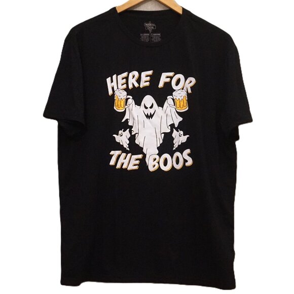 Main & Local Black Graphic Tee “Here For The Boos” Short Sleeve Men’s XL - Picture 1 of 4